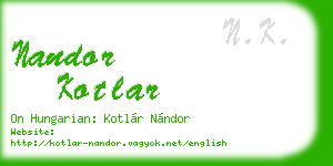 nandor kotlar business card