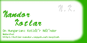 nandor kotlar business card